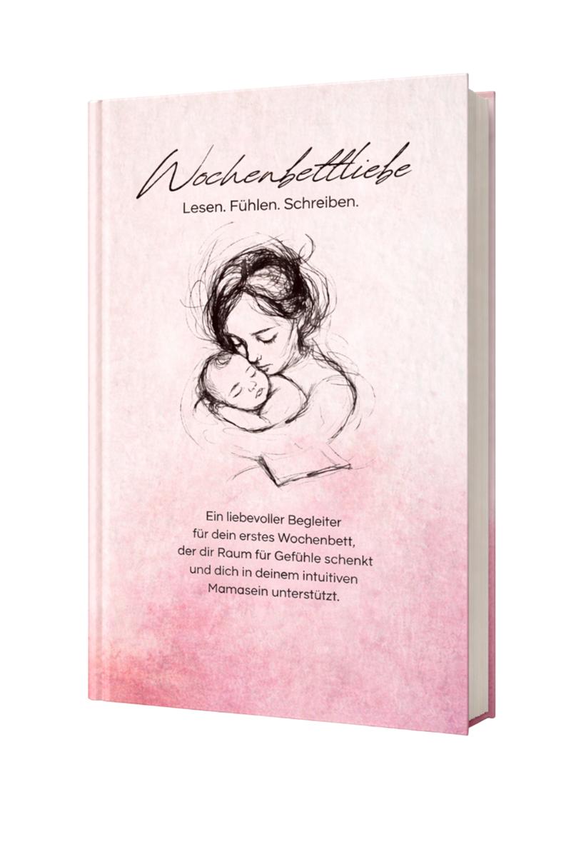 Notizbuch Wochenbettliebe – Cover mit Mutter und Baby